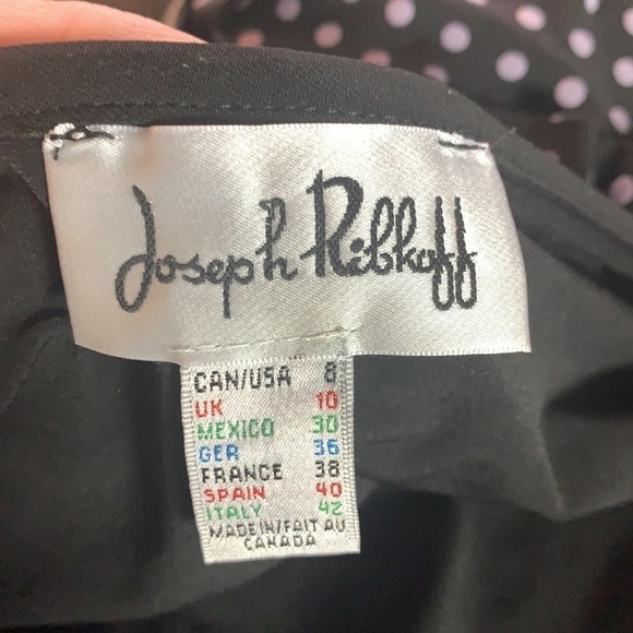 Vintage🧚♀️Joseph Ribkoff Black/Purple Polka Dot Patchwork Layered Dress Size 8 - Picture 10 of 12